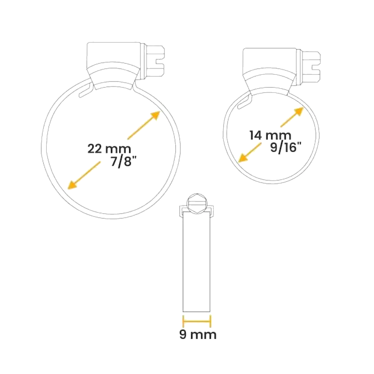 ABRACADEIRA 14X22 5/8 X 7/8 POL FT 9MM